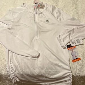 NWT rashguard Zeroxposur large l white lightweight zip
